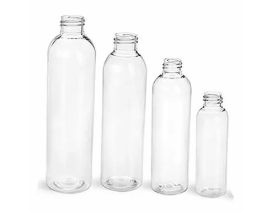 Plastic Clear Bullet (Cosmo Round) Bottles