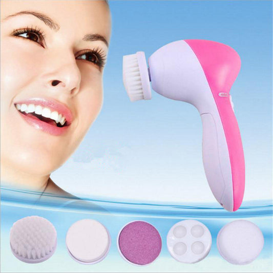 5 in1 Face Cleaning Device Skin Care Massager Face Scrub Brush Pore Cleansing Facial Brush