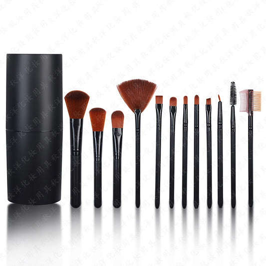 Makeup Brush set 12 Oval Bucket Portable Makeup Brushes Set